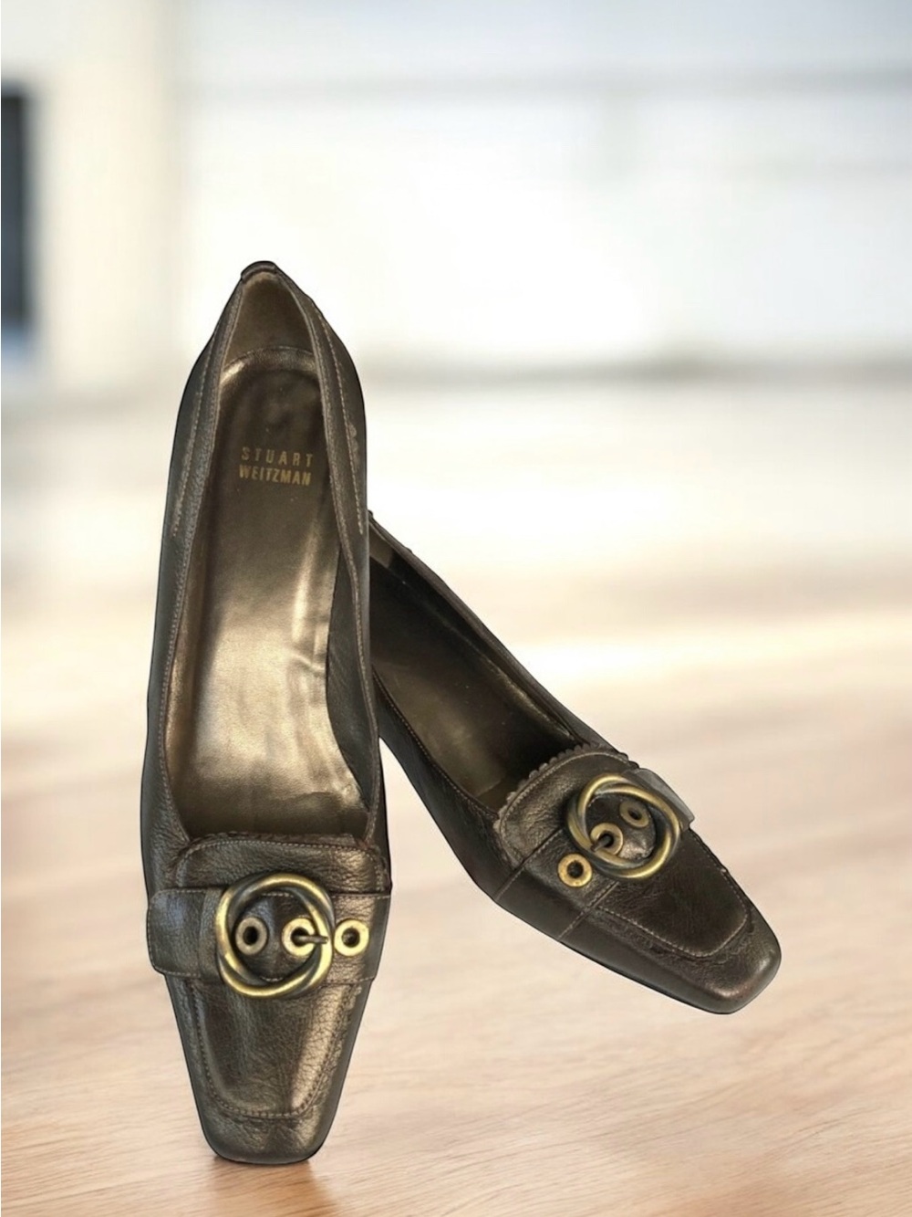 Stuart Weitzman Metallic Brown Pumps
